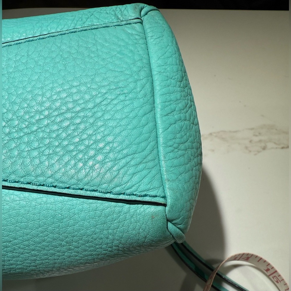 KATE SPADE Leather Crossbody or Handbag, Zipper top, Turquoise Green - Picture 7 of 16